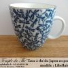 Mug à thé en porcelaine du Japon libellules bleues/noires 25 cl