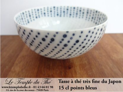 Tasse à thé très fine du Japon points bleus – Image 2