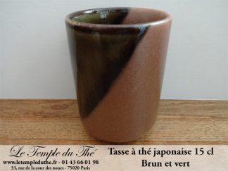 Tasse à thé japonaise 15 cl modèle brun et vert