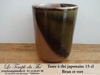 Tasse à thé japonaise 15 cl modèle brun et vert