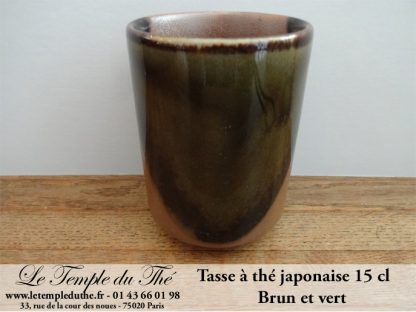 Tasse à thé japonaise 15 cl modèle brun et vert