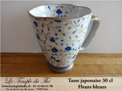 Tasse japonaise 30 cl fleurs bleues