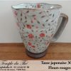 Tasse japonaise 30 cl fleurs rouges
