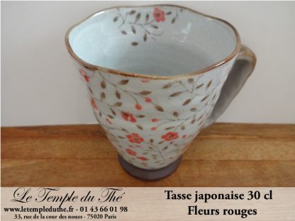 Tasse japonaise 30 cl fleurs rouges