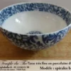 Tasse fine en porcelaine du Japon spirale bleue – Image 4