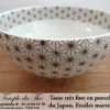 Tasse à thé très fine du Japon étoiles marron