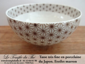 Tasse à thé très fine du Japon étoiles marron