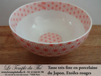 Tasse à thé très fine du Japon étoiles rouges