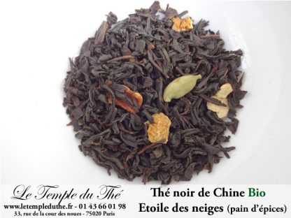 Etoile des neiges thé noir Bio de Chine à la recette du pain d'épices