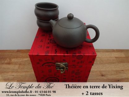 Coffret théière de Yixing de 10 cl + 2 tasses. Wang