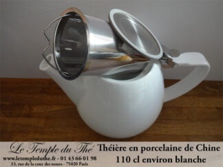 Théière en porcelaine de Chine 110 cl blanche