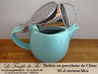 Théière en porcelaine de Chine 50 cl bleu