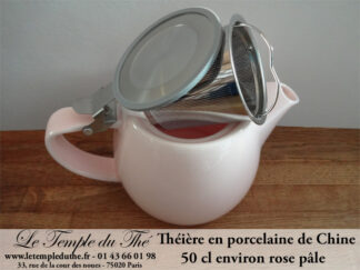 Théière en porcelaine de Chine 50 cl rose pâle