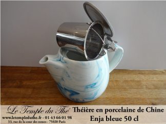 Théière en porcelaine de Chine 50 cl Enja bleue