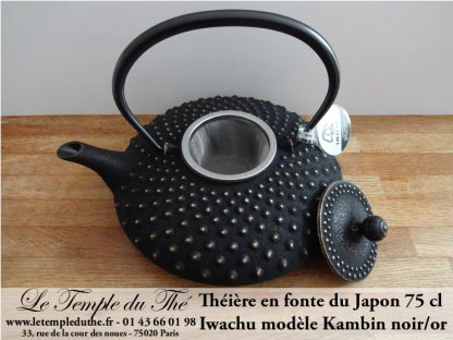 Théière en fonte du Japon IWACHU Kambin noir/or