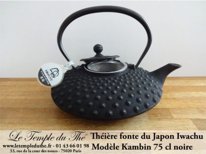 Théière Kambin IWACHU. Fonte du Japon 0.75 L noire