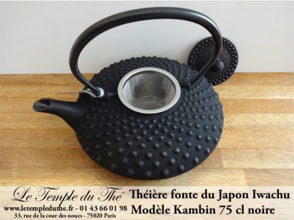 Théière Kambin IWACHU. Fonte du Japon 0.75 L noire