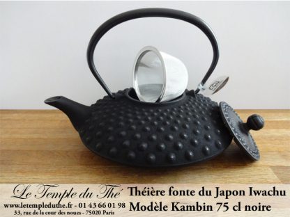 Théière Kambin IWACHU. Fonte du Japon 0.75 L noire