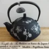 Théière en fonte du Japon Iwachu papillons