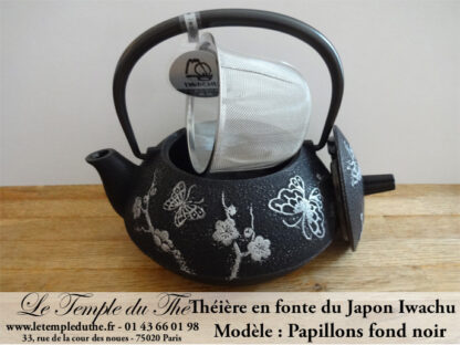 Théière en fonte du Japon Iwachu papillons – Image 3