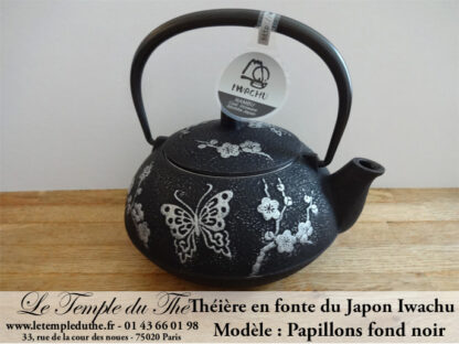 Théière en fonte du Japon Iwachu papillons – Image 4