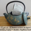 Théière en fonte IWACHU Japon 0.6 L papillons dorés
