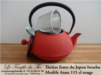 Théière japonnaise en fonte Kanbin rouge 1,2L