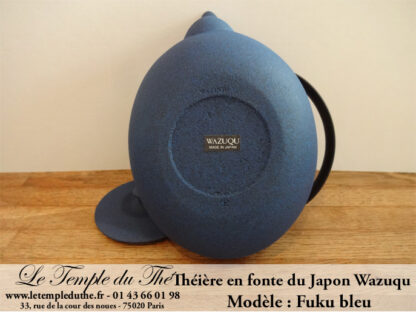 Théière en fonte du Japon WAZUQU modèle Fuku bleu 055 L – Image 3