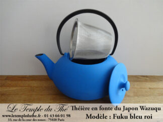 Théière en fonte du Japon WAZUQU modèle Fuku bleu roi 055 L