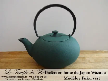 Théière en fonte du Japon WAZUQU modèle Fuku vert – Image 3