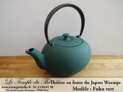 Théière en fonte du Japon WAZUQU modèle Fuku vert