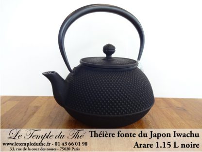 Théière Iwachu 1.15 L noire Théière en fonte arare Théière du Japon