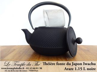 Théière Iwachu 1.15 L noire Théière en fonte arare Théière du Japon