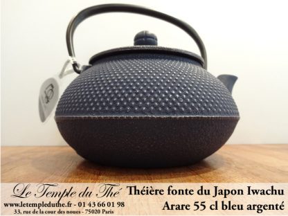 Théière Arare IWACHU Japon 0.55 L bleu argenté