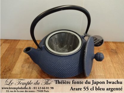 Théière Arare IWACHU Japon 0.55 L bleu argenté