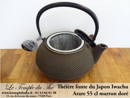 Théière IWACHU ARARE Théière fonte japonaise 0.55 L marron doré