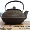 Théière IWACHU ARARE Théière fonte japonaise 0.55 L marron doré – Image 2