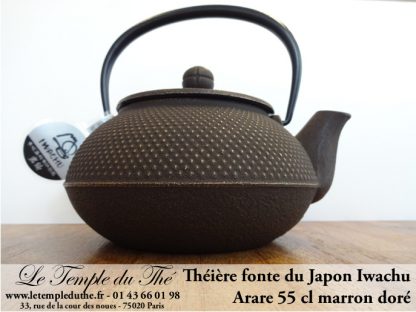 Théière IWACHU ARARE Théière fonte japonaise 0.55 L marron doré