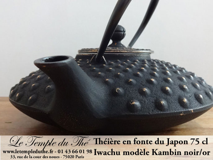 Théière en fonte du Japon IWACHU Kambin noir/or