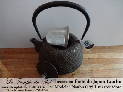 Théière en fonte du Japon Iwachu Arare Nanbu marron doré 0.95 L