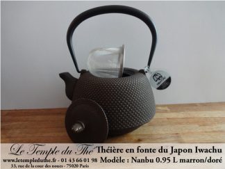 Théière en fonte du Japon Iwachu Arare Nanbu marron doré 0.95 L