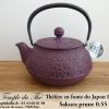 Théière IWACHU en fonte du Japon Sakura 55 cl prune