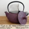 Théière IWACHU en fonte du Japon Sakura 55 cl prune – Image 5