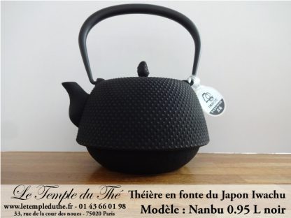 Théière en fonte du Japon IWACHU modèle Nanbu Arare noir 0.95 L