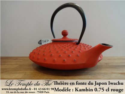 Théière en fonte du Japon Iwachu Kambin rouge 0.75 L