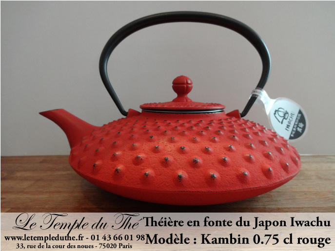 Théière en fonte du Japon Iwachu Kambin rouge 0.75 L