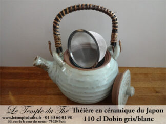 Théière en céramique du Japon Dobin gris/blanc 110 cl