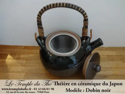 Théière en céramique du Japon Dobin noir 110 cl – Image 4