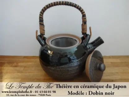 Théière en céramique du Japon Dobin noir 110 cl – Image 2