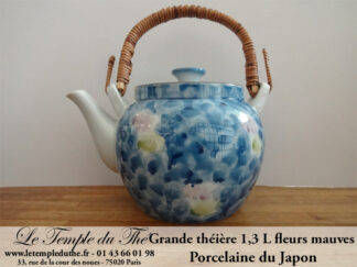 Théière en porcelaine du Japon fleurs mauves 130 cl